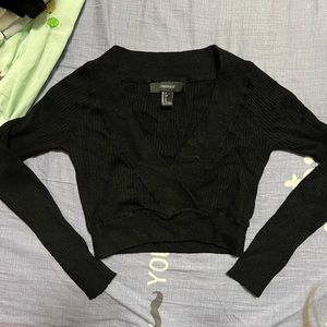 Cropped knit sweater